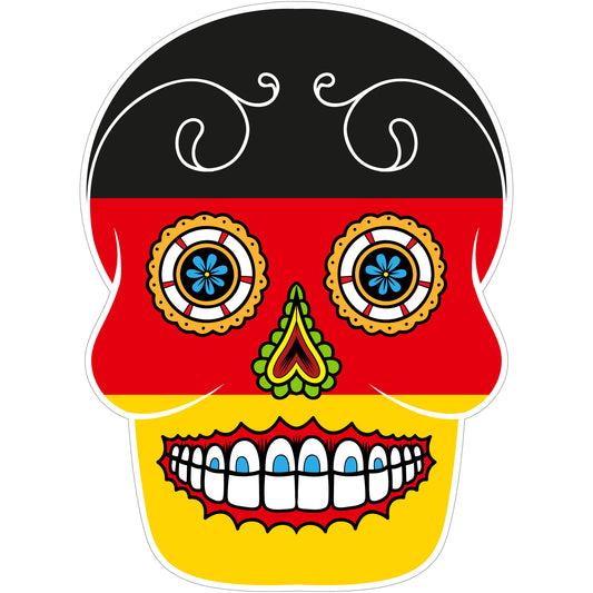 Aufkleber - Autoaufkleber - Deutschland - Skull Totenkopf - 20x27cm - Heckscheibenaufkleber