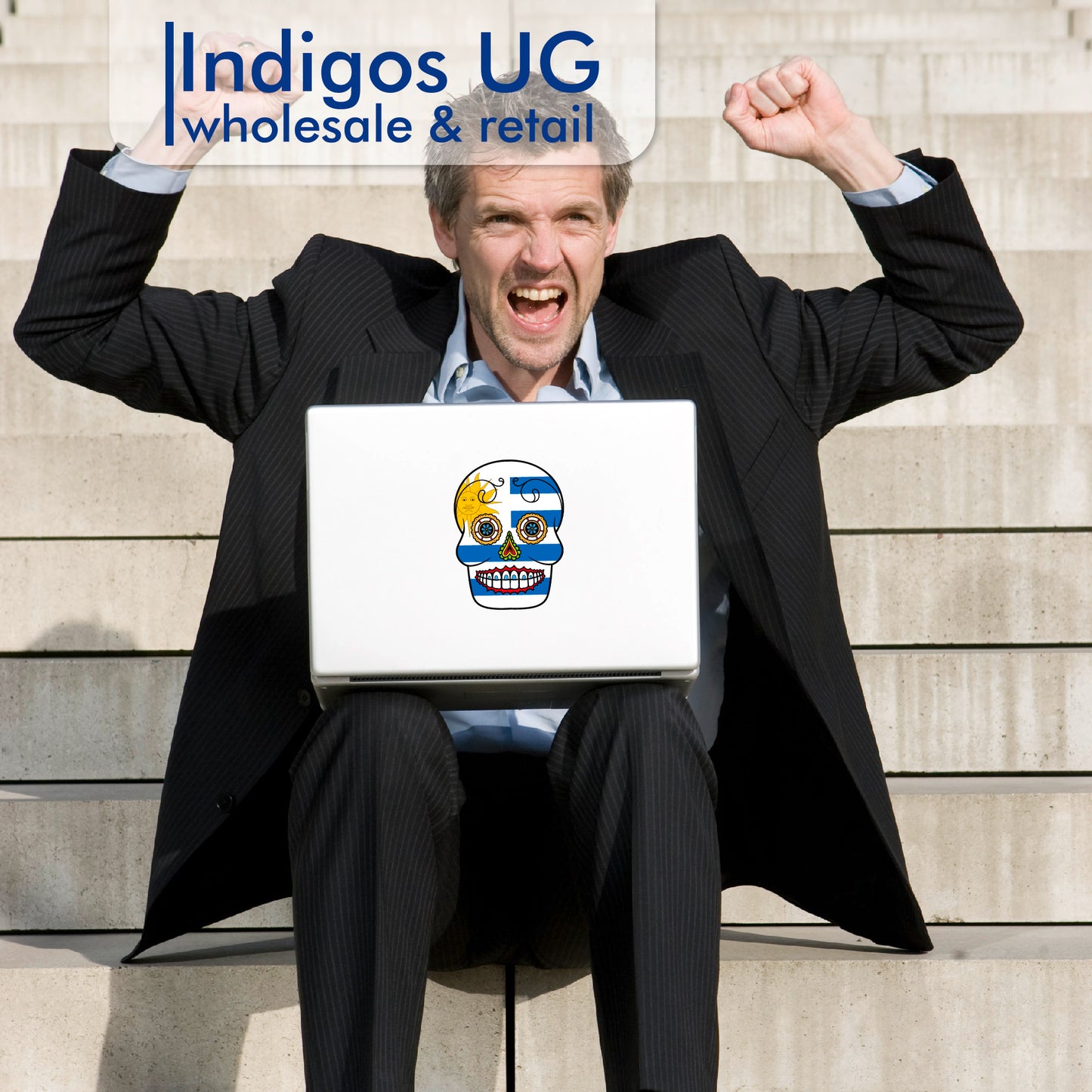 Aufkleber - Autoaufkleber - Uruguay - Skull Totenkopf - 20x27cm - Heckscheibenaufkleber