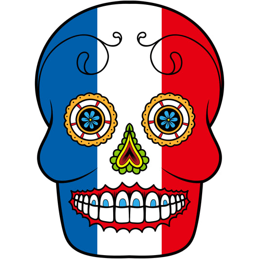 Aufkleber - Autoaufkleber - Frankreich - Skull Totenkopf - 20x27cm - Heckscheibenaufkleber