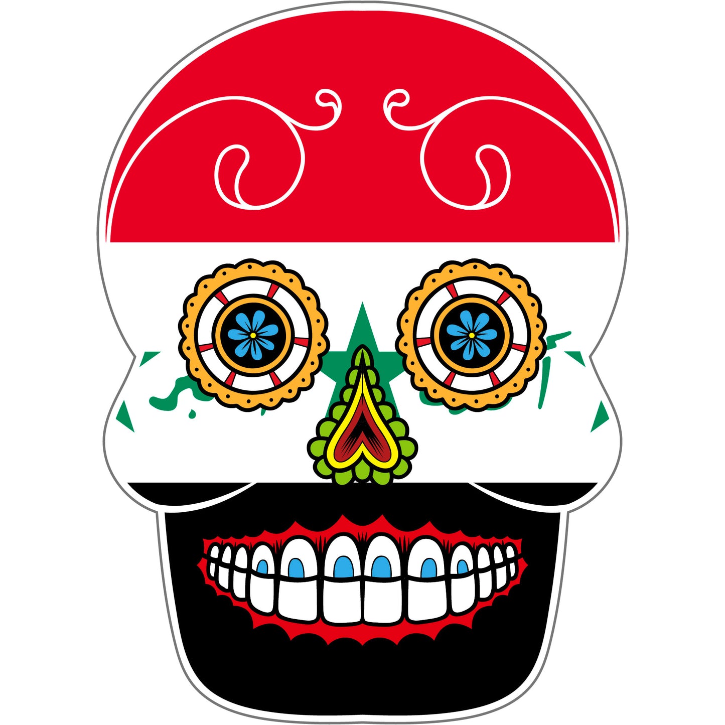 Aufkleber - Autoaufkleber - Irak - Skull Totenkopf - 20x27cm - Heckscheibenaufkleber