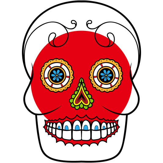 Aufkleber - Autoaufkleber - Japan - Skull Totenkopf - 20x27cm - Heckscheibenaufkleber