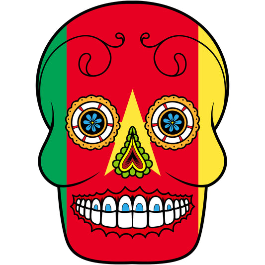 Aufkleber - Autoaufkleber - Kamerun - Skull Totenkopf - 20x27cm - Heckscheibenaufkleber