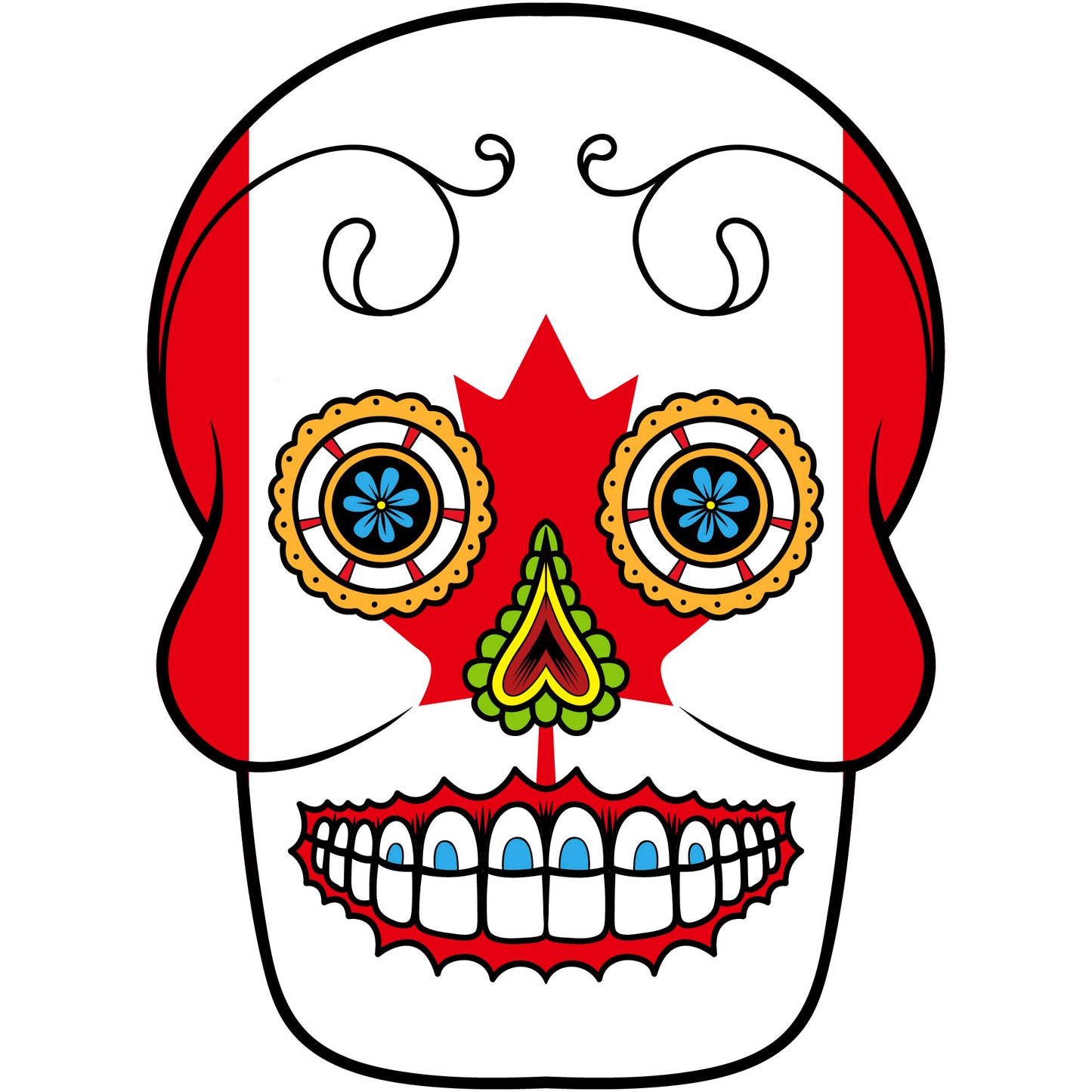 Aufkleber - Autoaufkleber - Kanada - Skull Totenkopf - 20x27cm - Heckscheibenaufkleber