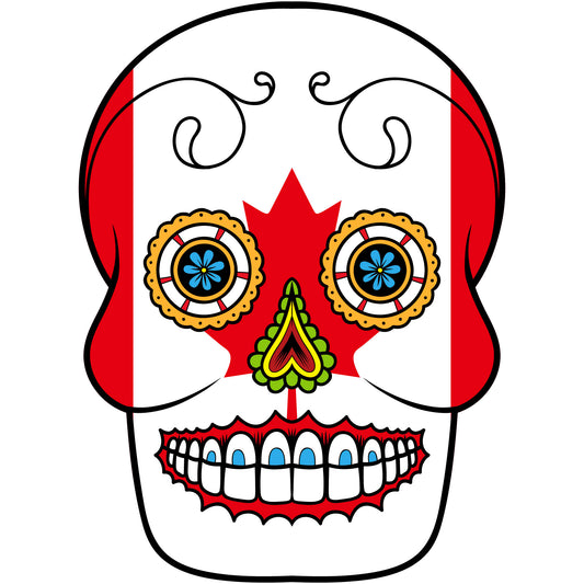 Aufkleber - Autoaufkleber - Kanada - Skull Totenkopf - 20x27cm - Heckscheibenaufkleber