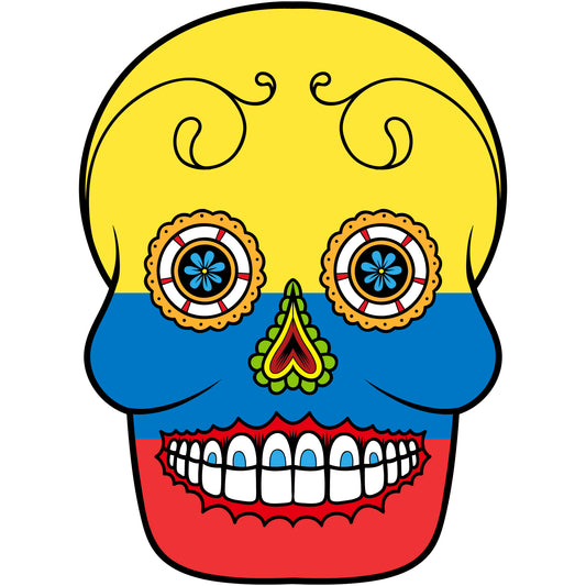 Aufkleber - Autoaufkleber - Kolumbien - Skull Totenkopf - 20x27cm - Heckscheibenaufkleber