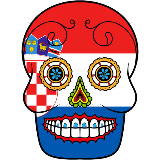 Aufkleber - Autoaufkleber - Kroatien - Skull Totenkopf - 20x27cm - Heckscheibenaufkleber
