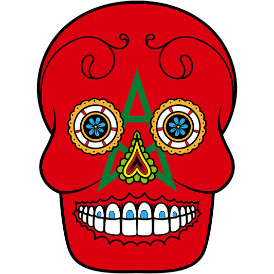 Aufkleber - Autoaufkleber - Marokko - Skull Totenkopf - 20x27cm - Heckscheibenaufkleber