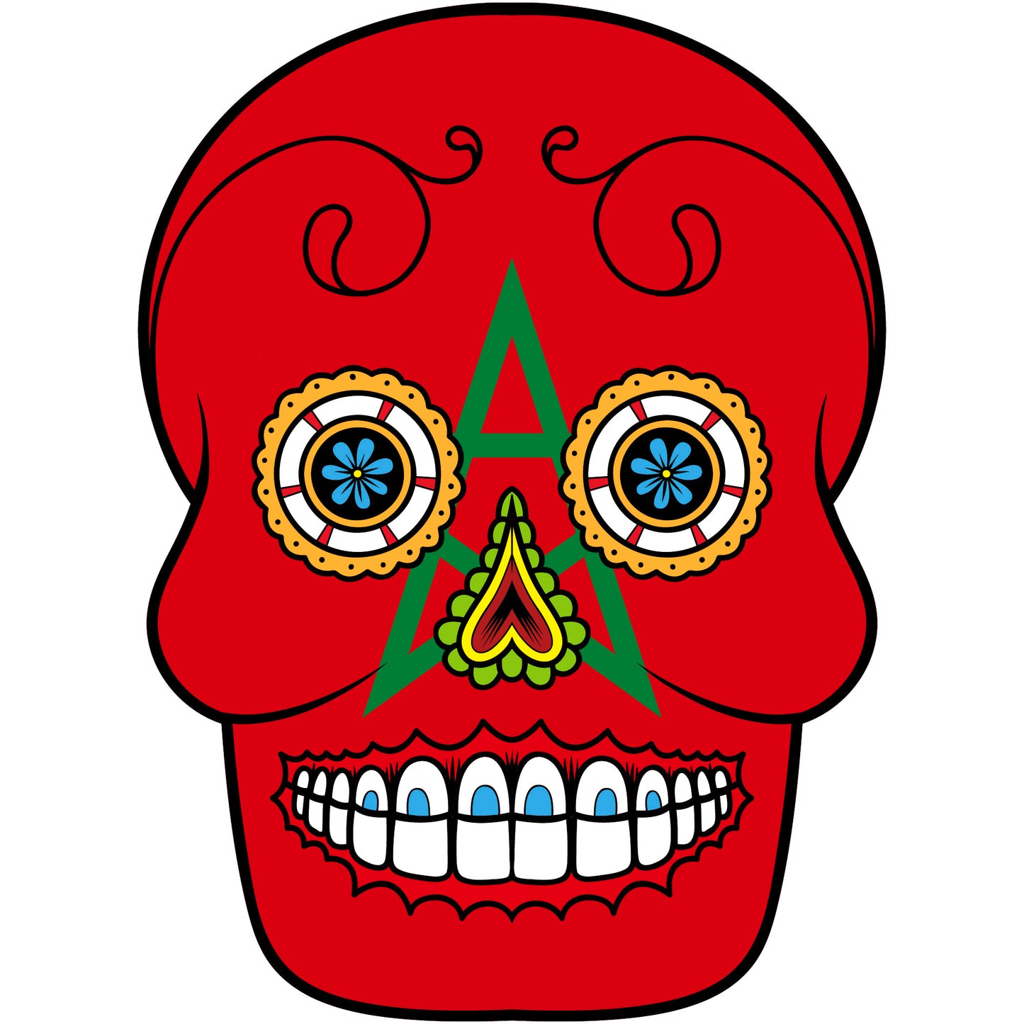 Aufkleber - Autoaufkleber - Marokko - Skull Totenkopf - 20x27cm - Heckscheibenaufkleber