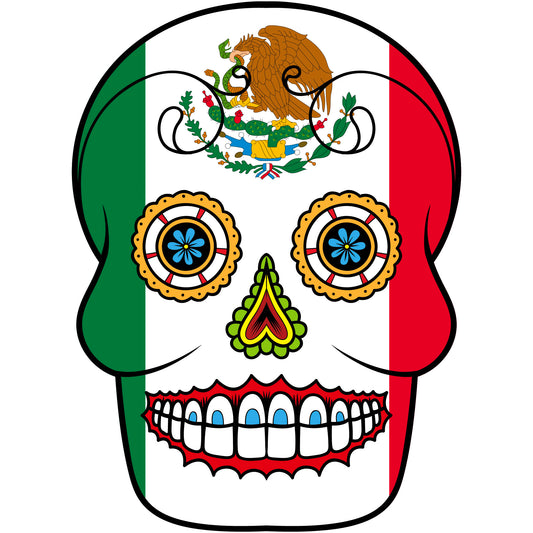 Aufkleber - Autoaufkleber - Mexiko - Skull Totenkopf - 20x27cm - Heckscheibenaufkleber