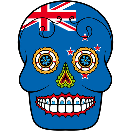 Aufkleber - Autoaufkleber - Neuseeland - Skull Totenkopf - 20x27cm - Heckscheibenaufkleber