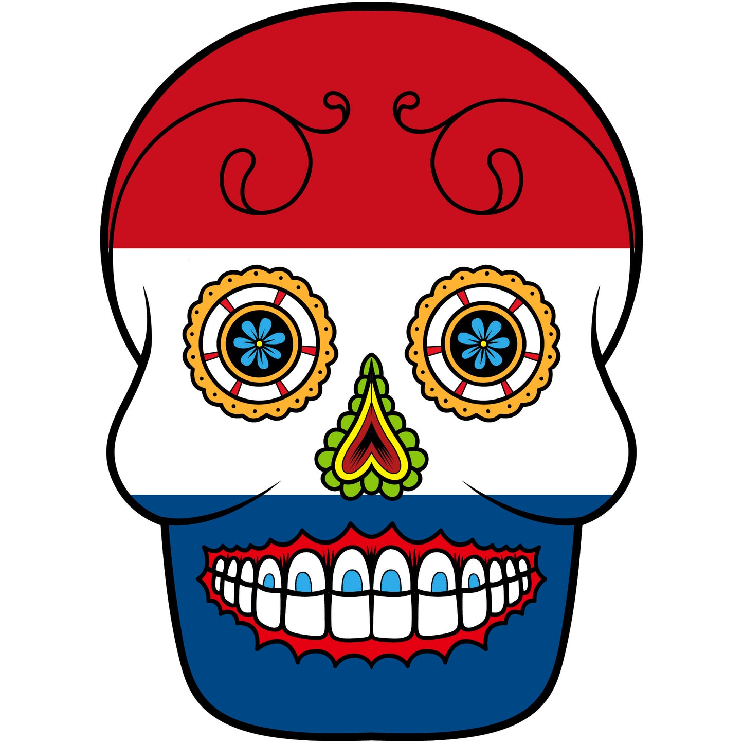 Aufkleber - Autoaufkleber - Niederlande - Skull Totenkopf - 20x27cm - Heckscheibenaufkleber