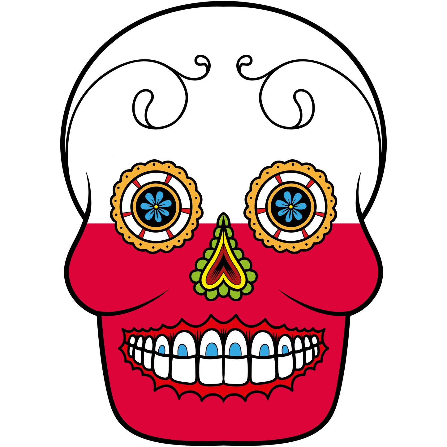 Aufkleber - Autoaufkleber - Polen - Skull Totenkopf - 20x27cm - Heckscheibenaufkleber