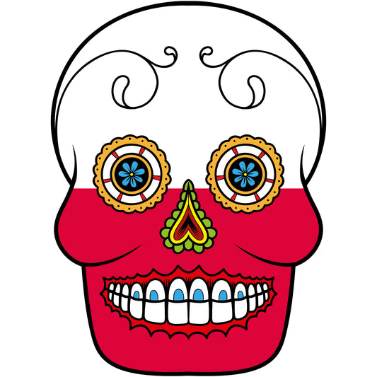 Aufkleber - Autoaufkleber - Polen - Skull Totenkopf - 20x27cm - Heckscheibenaufkleber