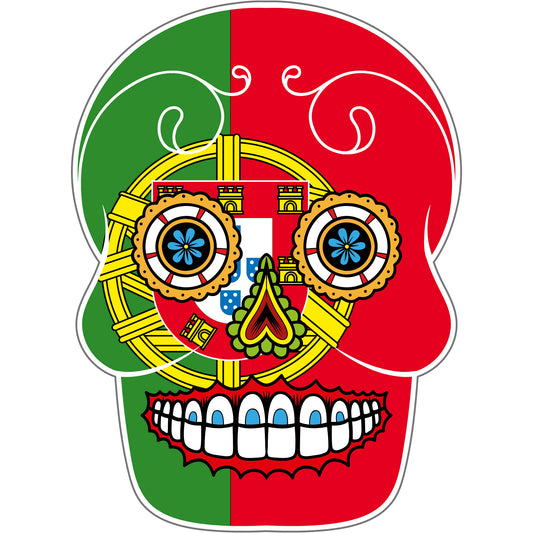 Aufkleber - Autoaufkleber - Portugal - Skull Totenkopf - 20x27cm - Heckscheibenaufkleber