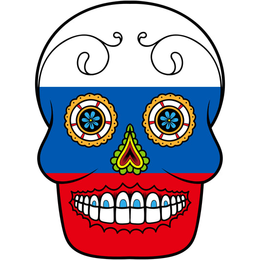 Aufkleber - Autoaufkleber - Russland - Skull Totenkopf - 20x27cm - Heckscheibenaufkleber