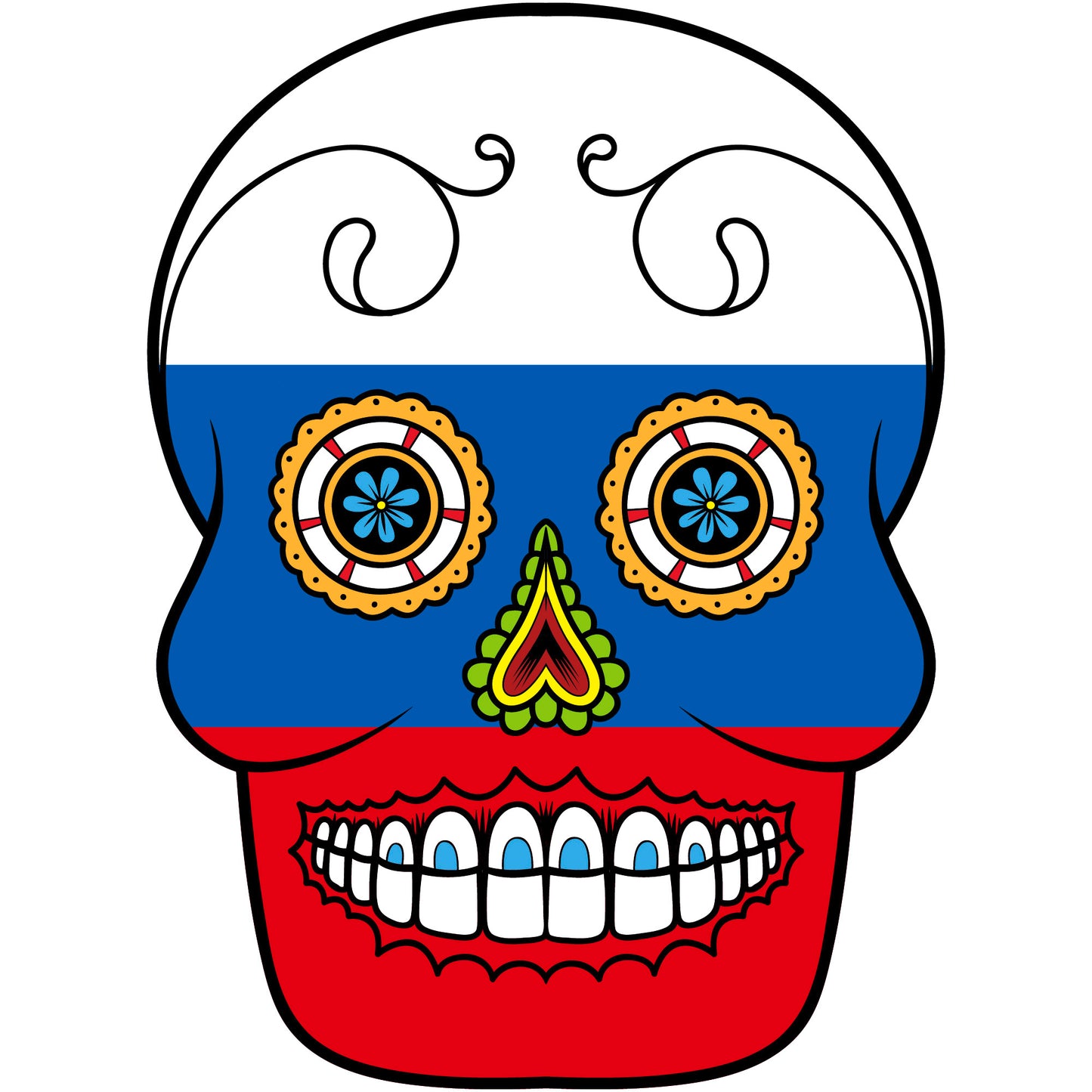 Aufkleber - Autoaufkleber - Russland - Skull Totenkopf - 20x27cm - Heckscheibenaufkleber
