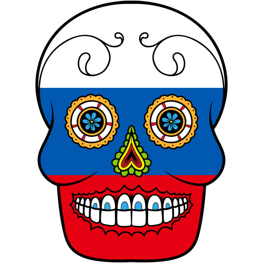 Aufkleber - Autoaufkleber - Russland - Skull Totenkopf - 20x27cm - Heckscheibenaufkleber