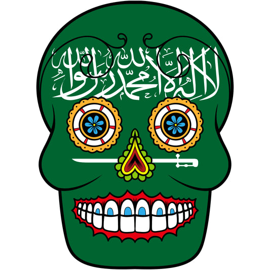 Aufkleber - Autoaufkleber - Saudi-Arabien - Skull Totenkopf - 20x27cm - Heckscheibenaufkleber