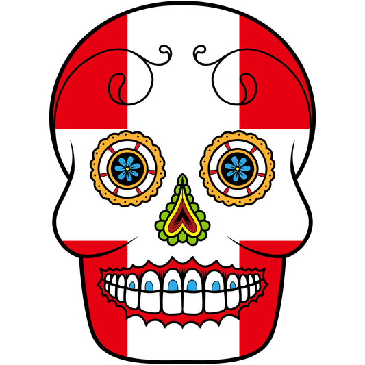 Aufkleber - Autoaufkleber - Schweiz - Skull Totenkopf - 20x27cm - Heckscheibenaufkleber