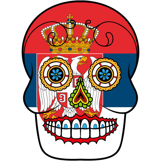 Aufkleber - Autoaufkleber - Serbien - Skull Totenkopf - 20x27cm - Heckscheibenaufkleber