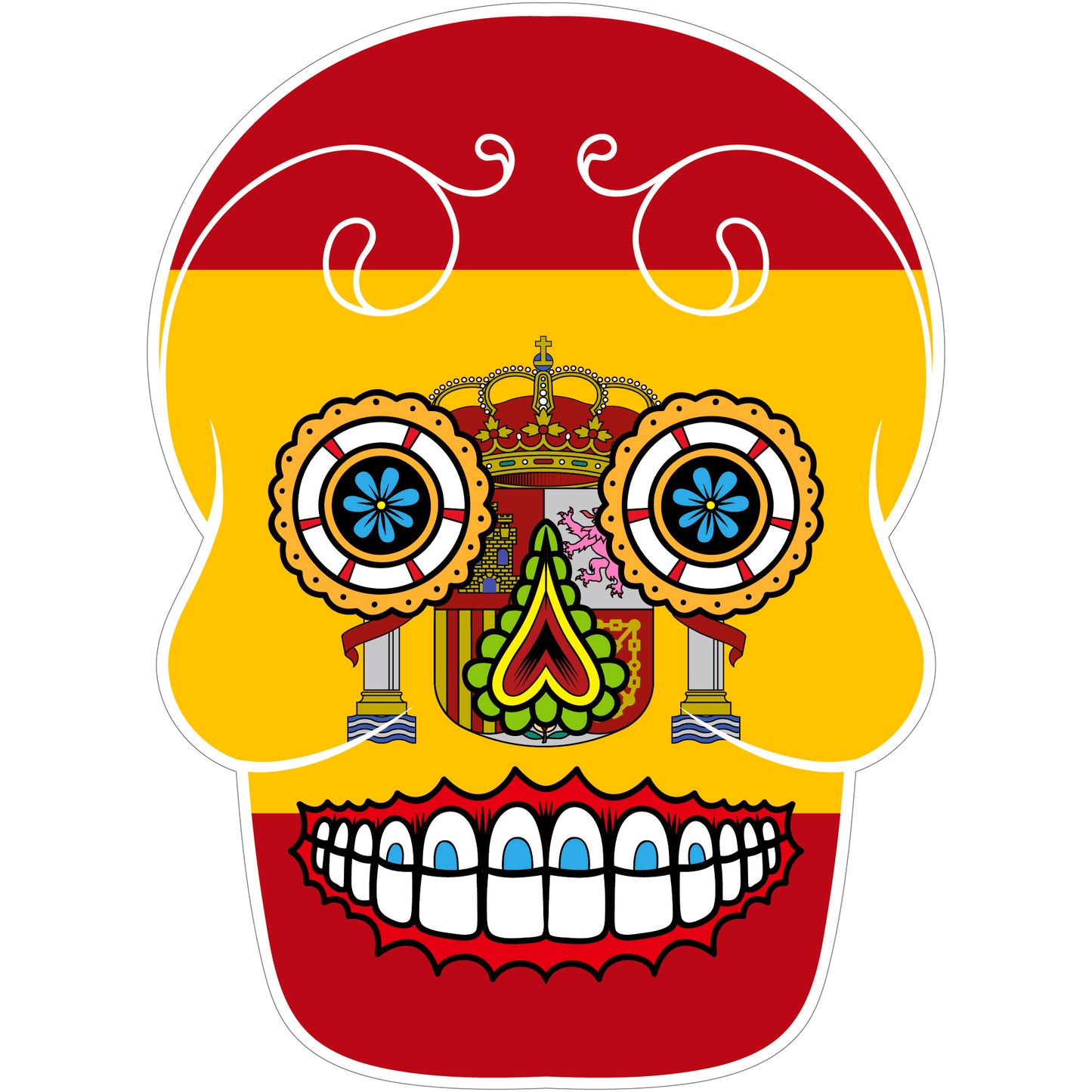 Aufkleber - Autoaufkleber - Spanien - Skull Totenkopf - 20x27cm - Heckscheibenaufkleber