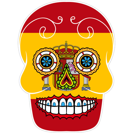 Aufkleber - Autoaufkleber - Spanien - Skull Totenkopf - 20x27cm - Heckscheibenaufkleber