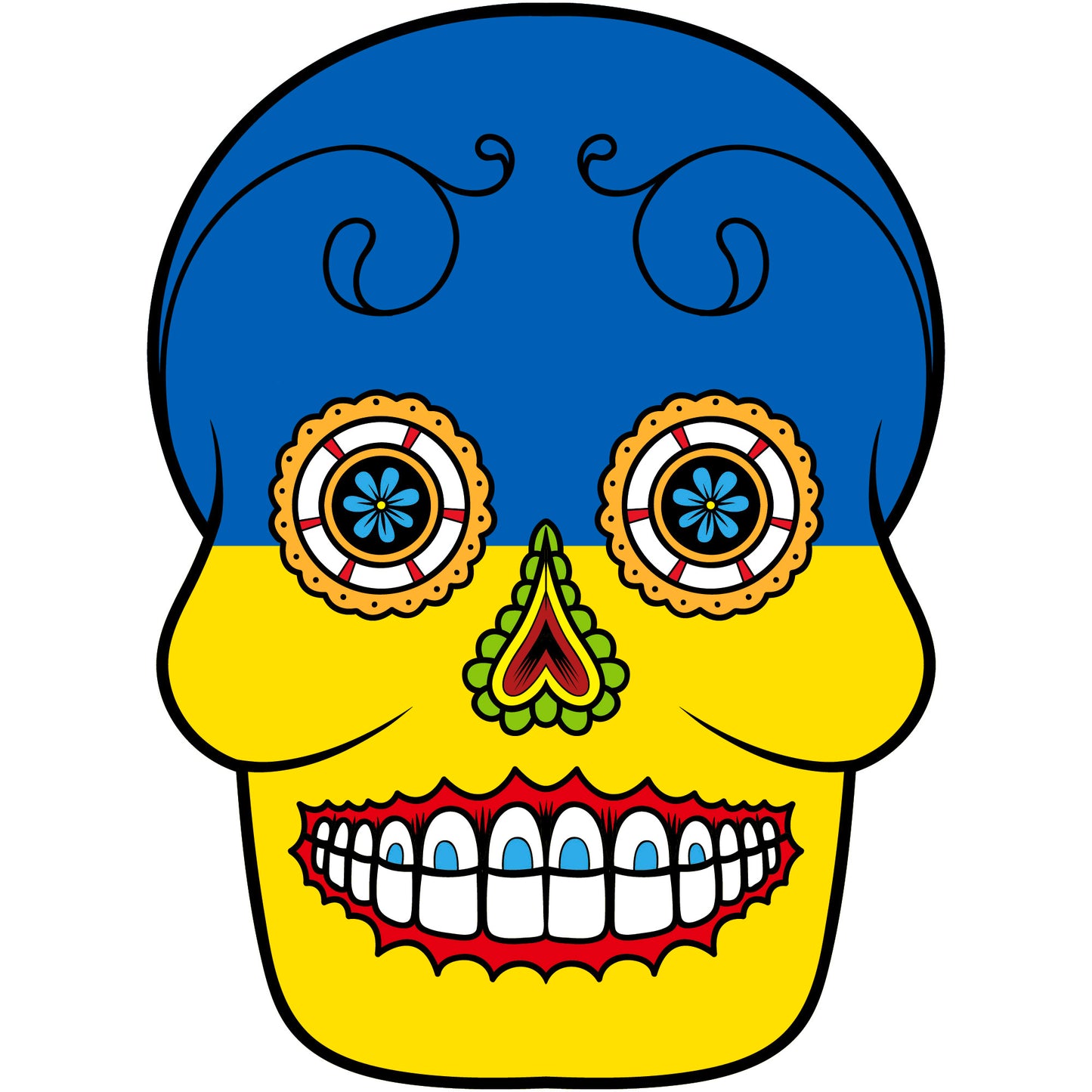 Aufkleber - Autoaufkleber - Ukraine - Skull Totenkopf - 20x27cm - Heckscheibenaufkleber
