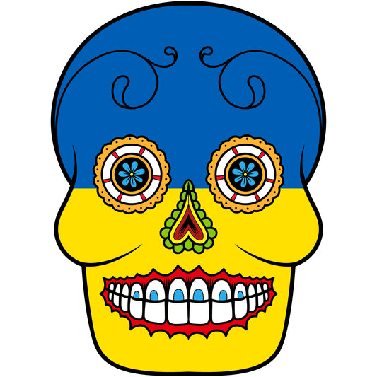 Aufkleber - Autoaufkleber - Ukraine - Skull Totenkopf - 20x27cm - Heckscheibenaufkleber