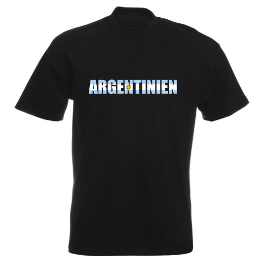 INDIGOS UG - T-Shirt Herren - Argentinien - Schriftzug - Fussball