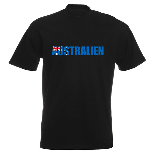 INDIGOS UG - T-Shirt Herren - Australien - Schriftzug - Fussball