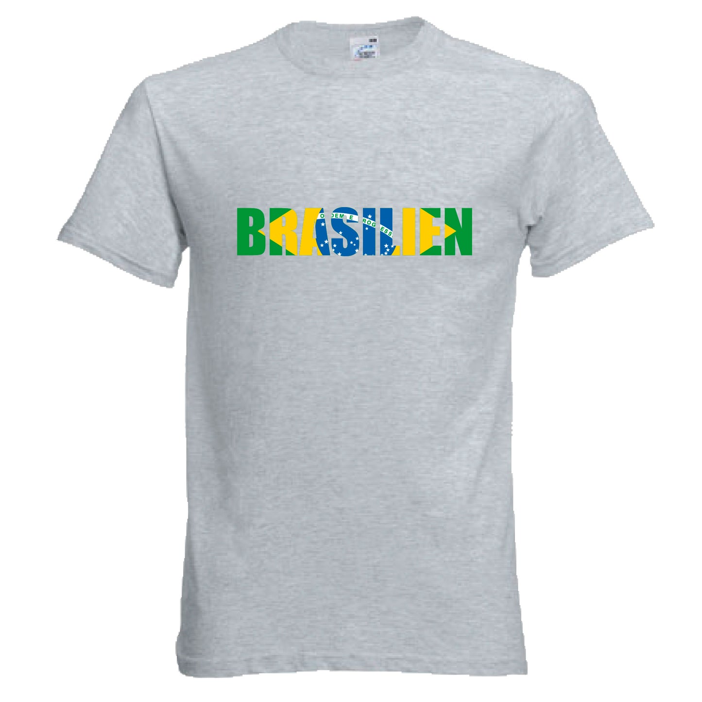 INDIGOS UG - T-Shirt Herren - Brasilien - Schriftzug - Fussball