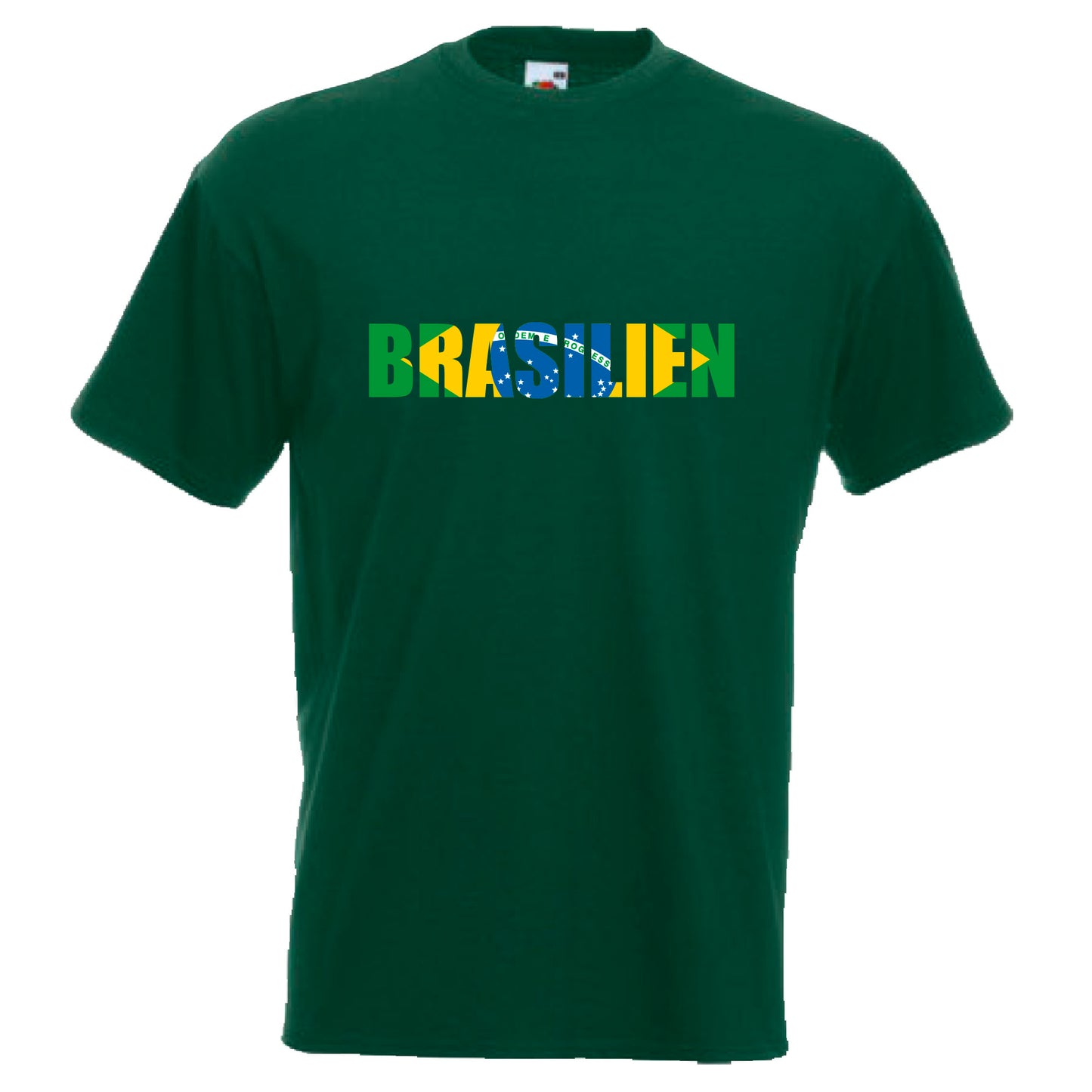 INDIGOS UG - T-Shirt Herren - Brasilien - Schriftzug - Fussball