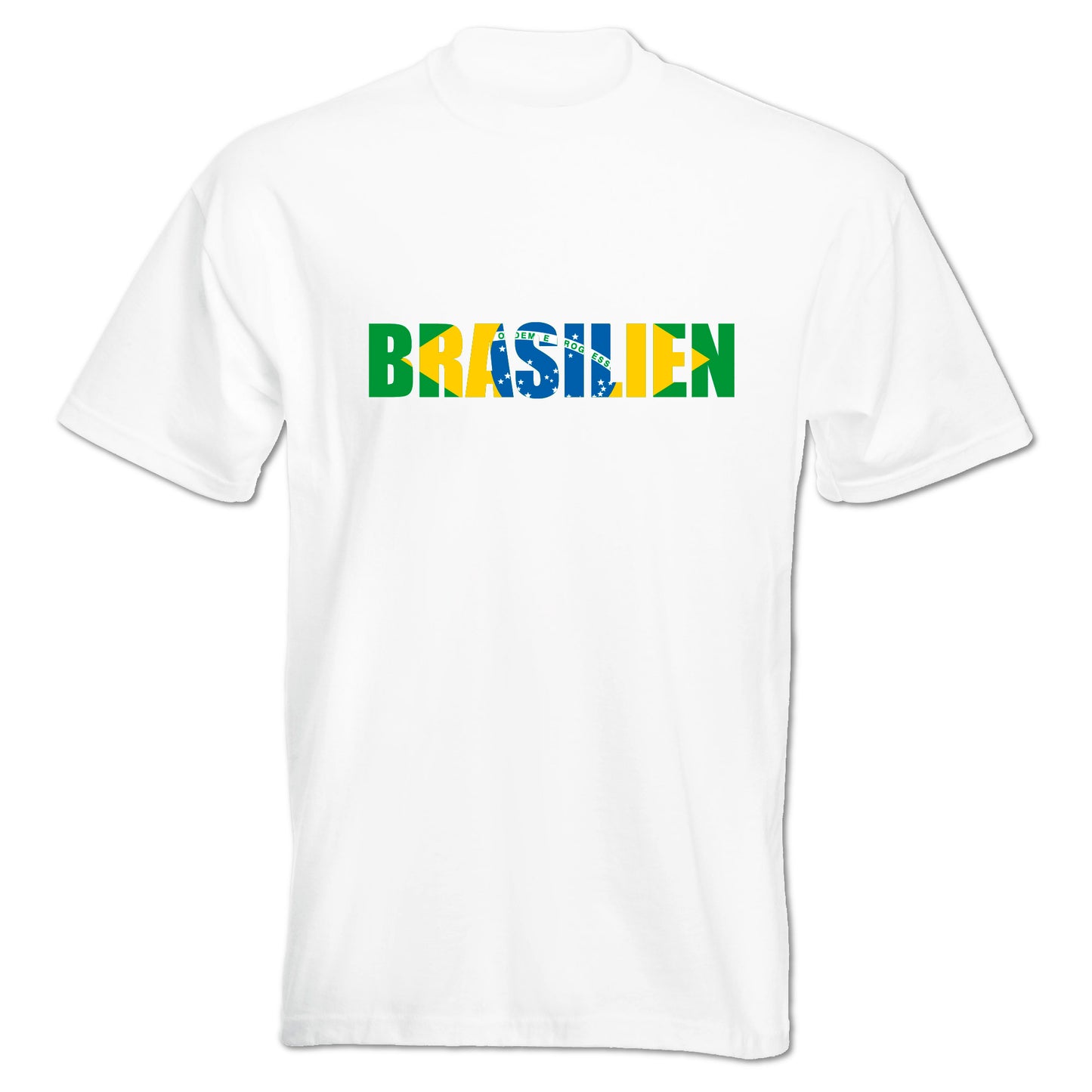 INDIGOS UG - T-Shirt Herren - Brasilien - Schriftzug - Fussball