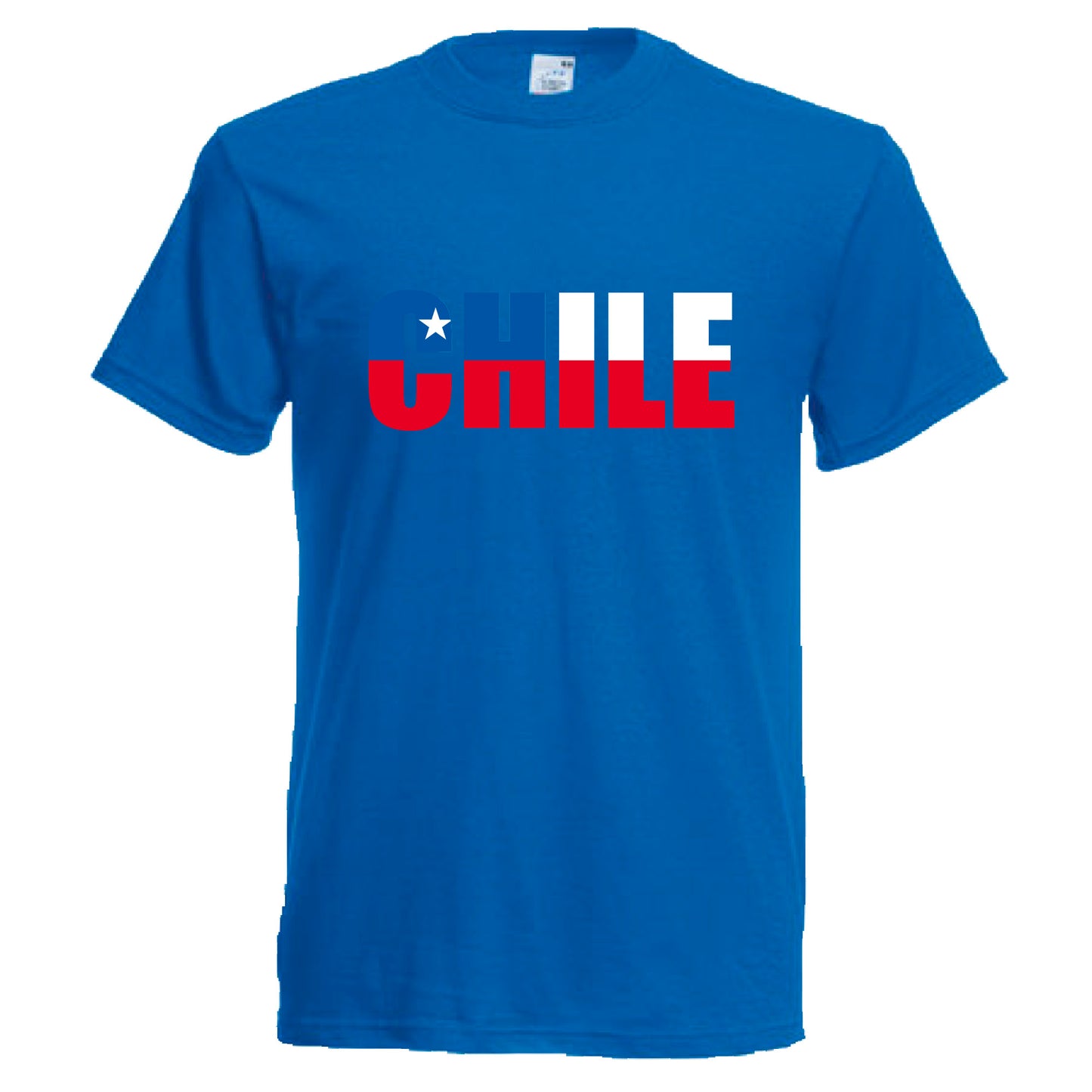 INDIGOS UG - T-Shirt Herren - Chile - Schriftzug - Fussball