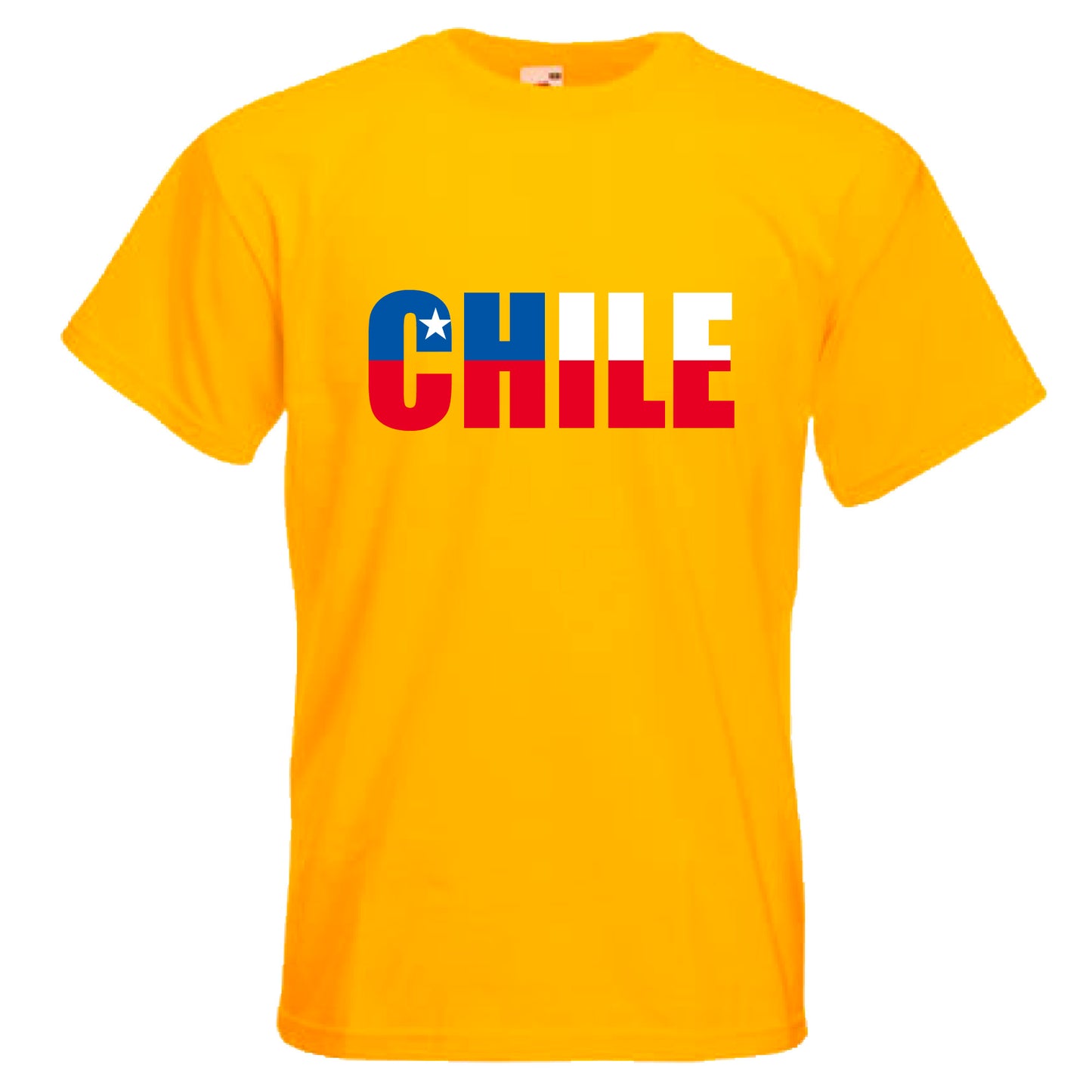 INDIGOS UG - T-Shirt Herren - Chile - Schriftzug - Fussball
