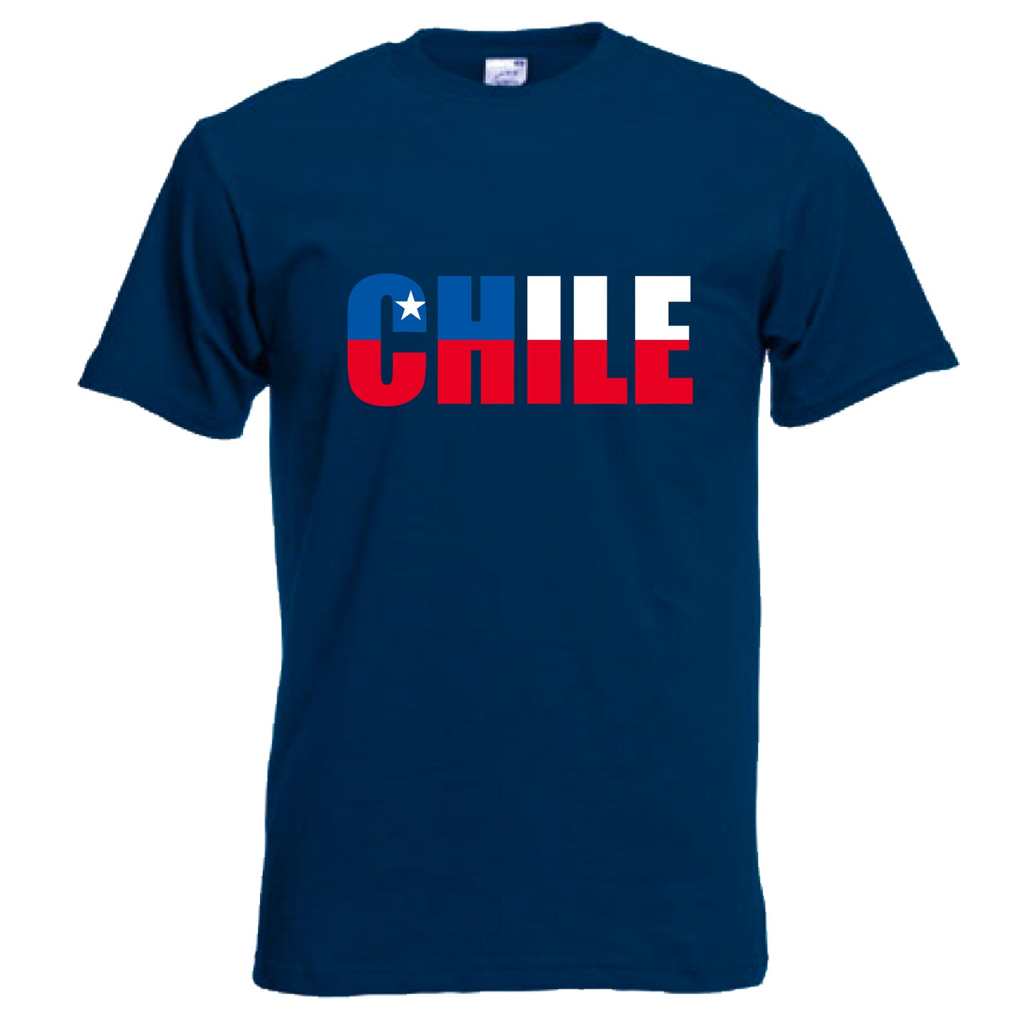 INDIGOS UG - T-Shirt Herren - Chile - Schriftzug - Fussball