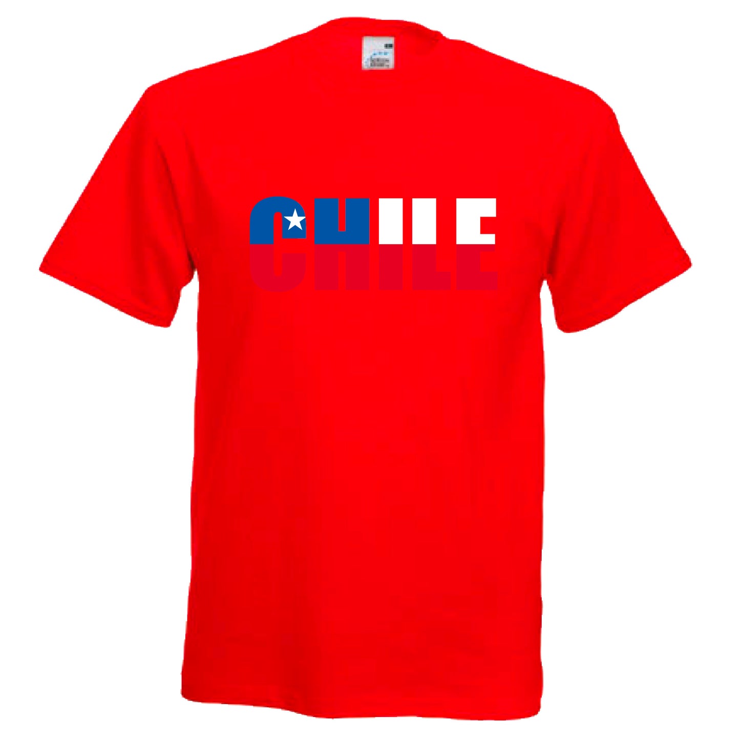 INDIGOS UG - T-Shirt Herren - Chile - Schriftzug - Fussball