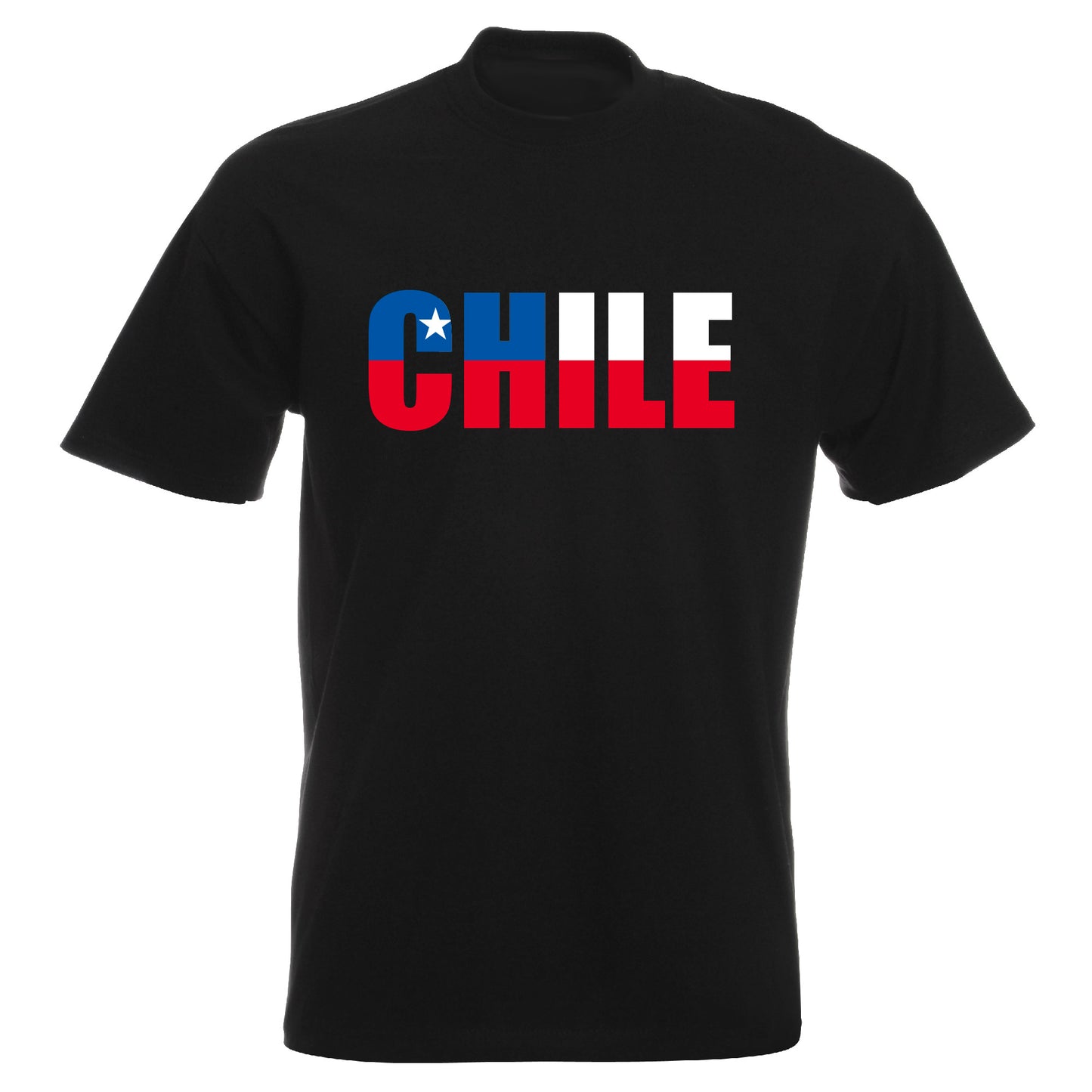 INDIGOS UG - T-Shirt Herren - Chile - Schriftzug - Fussball
