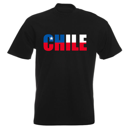 INDIGOS UG - T-Shirt Herren - Chile - Schriftzug - Fussball