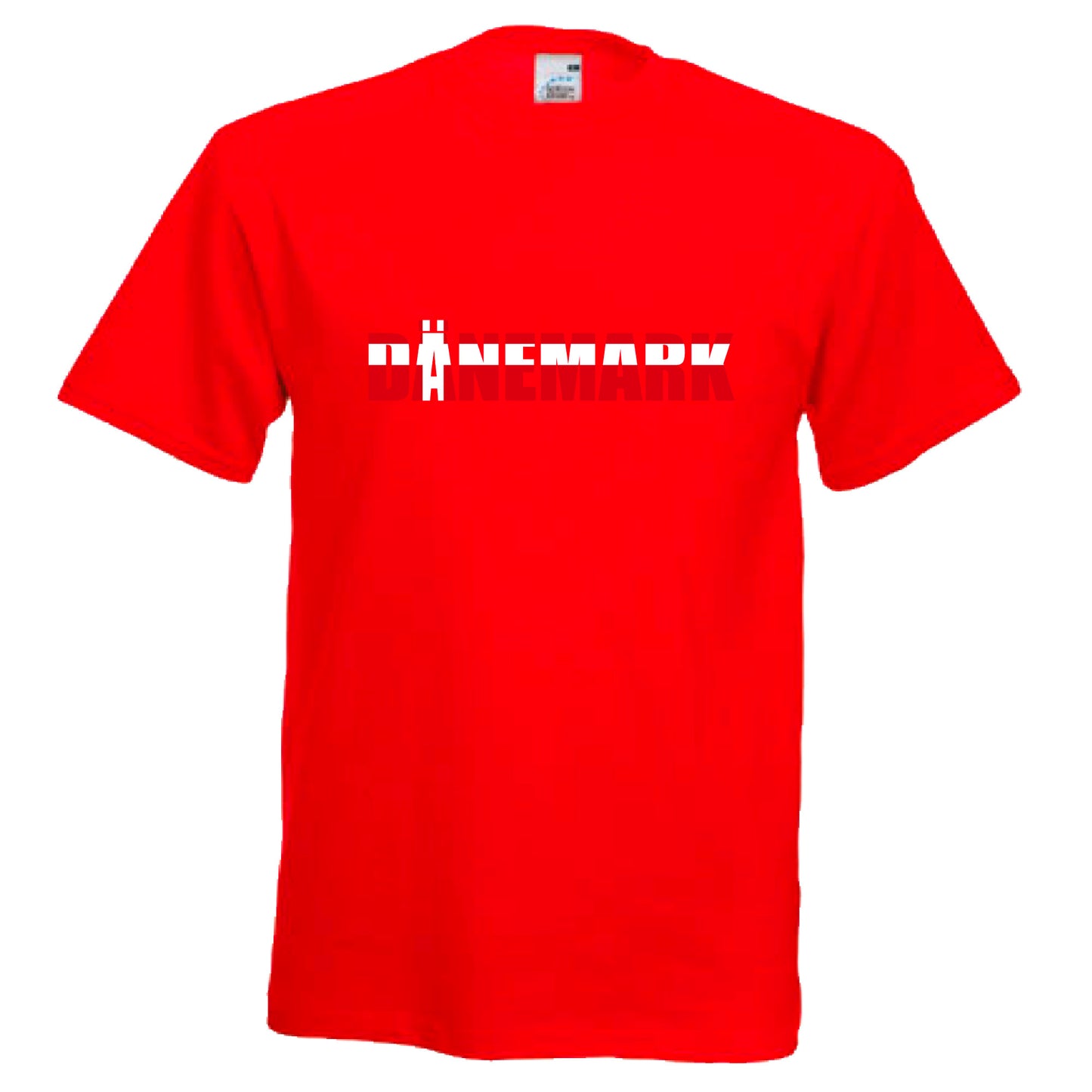 INDIGOS UG - T-Shirt Herren - Dänemark - Schriftzug - Fussball