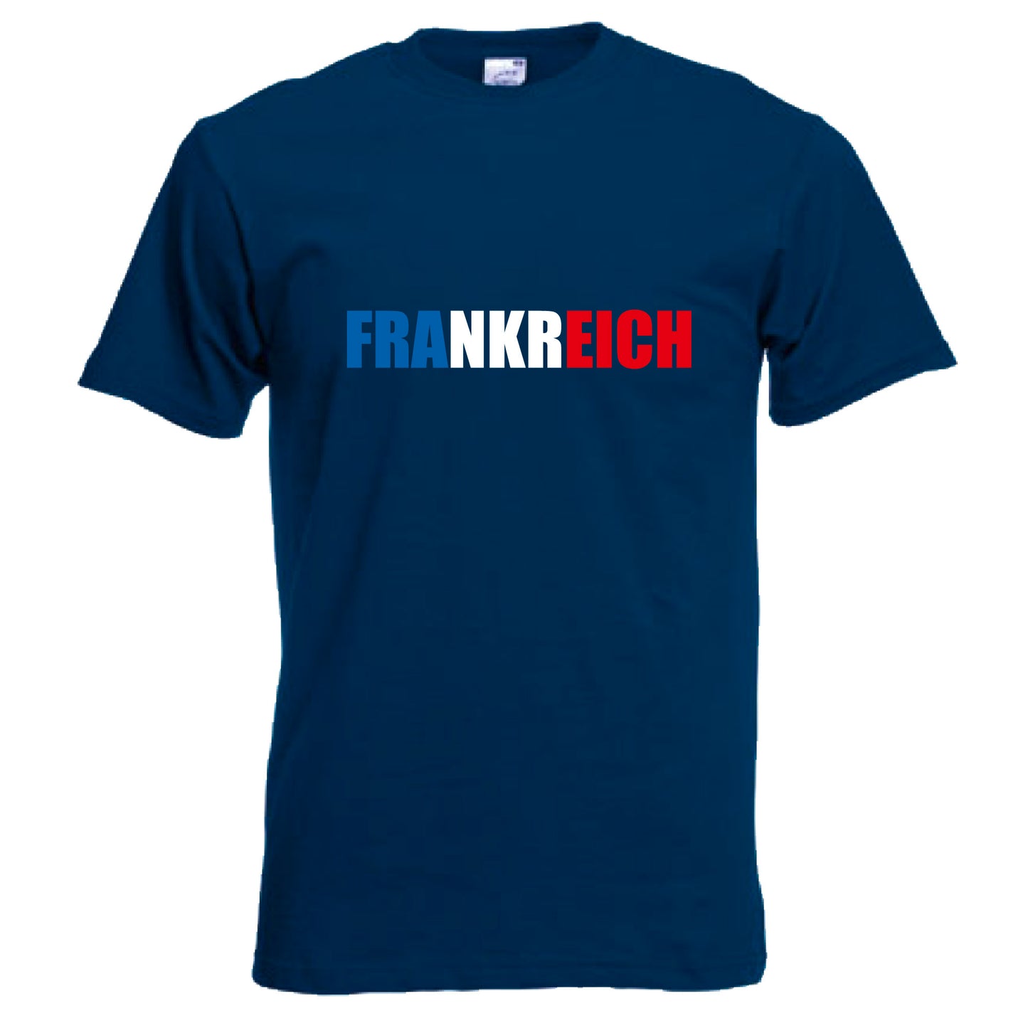 INDIGOS UG - T-Shirt Herren - Frankreich - Schriftzug - Fussball