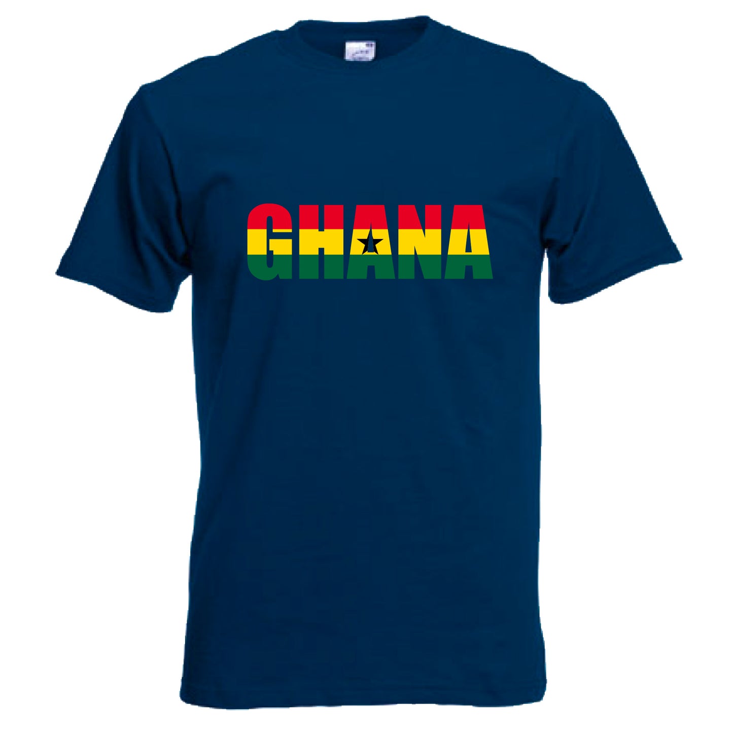 INDIGOS UG - T-Shirt Herren - Ghana - Schriftzug - Fussball