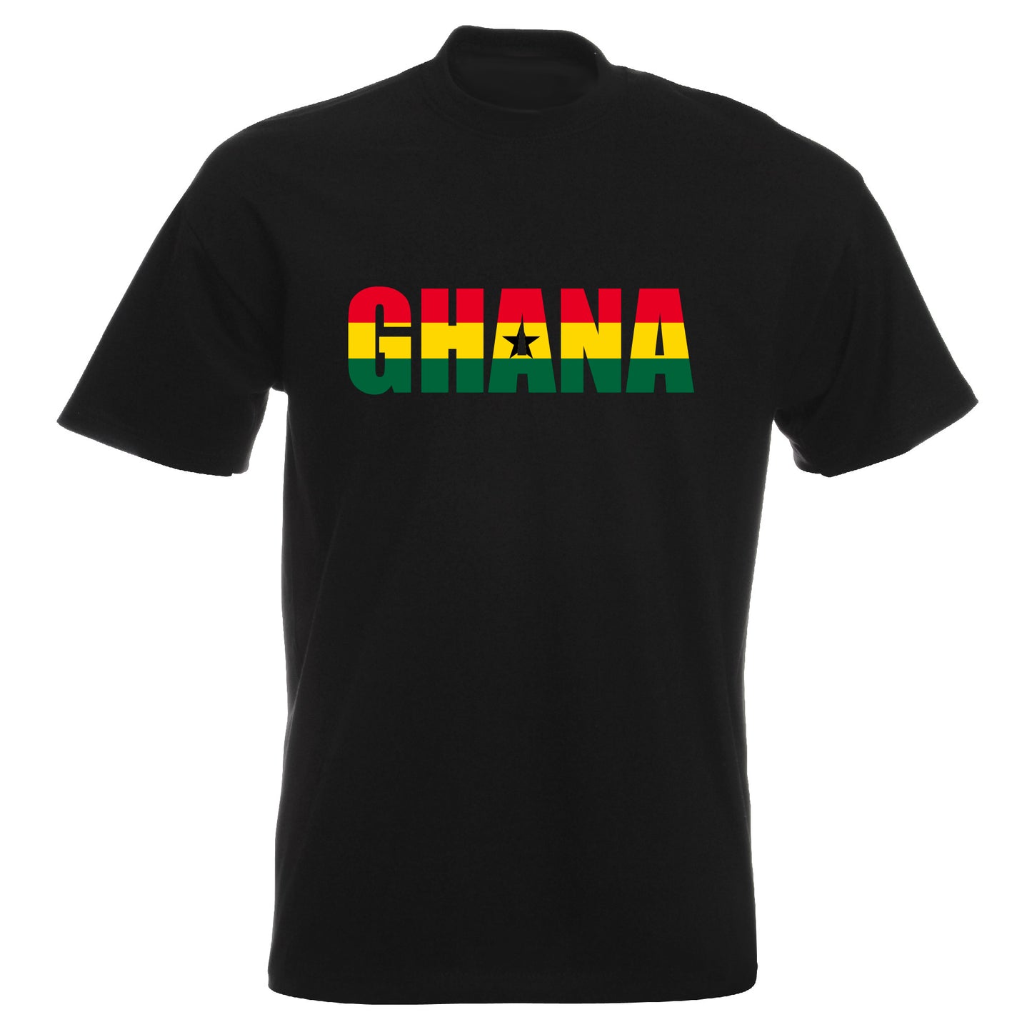 INDIGOS UG - T-Shirt Herren - Ghana - Schriftzug - Fussball