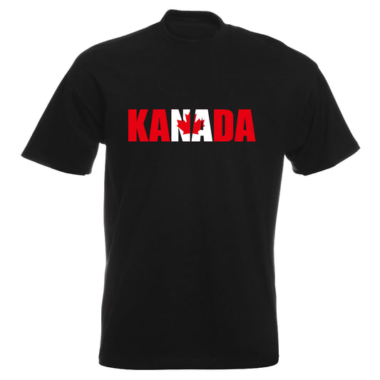 INDIGOS UG - T-Shirt Herren - Kanada - Schriftzug - Fussball