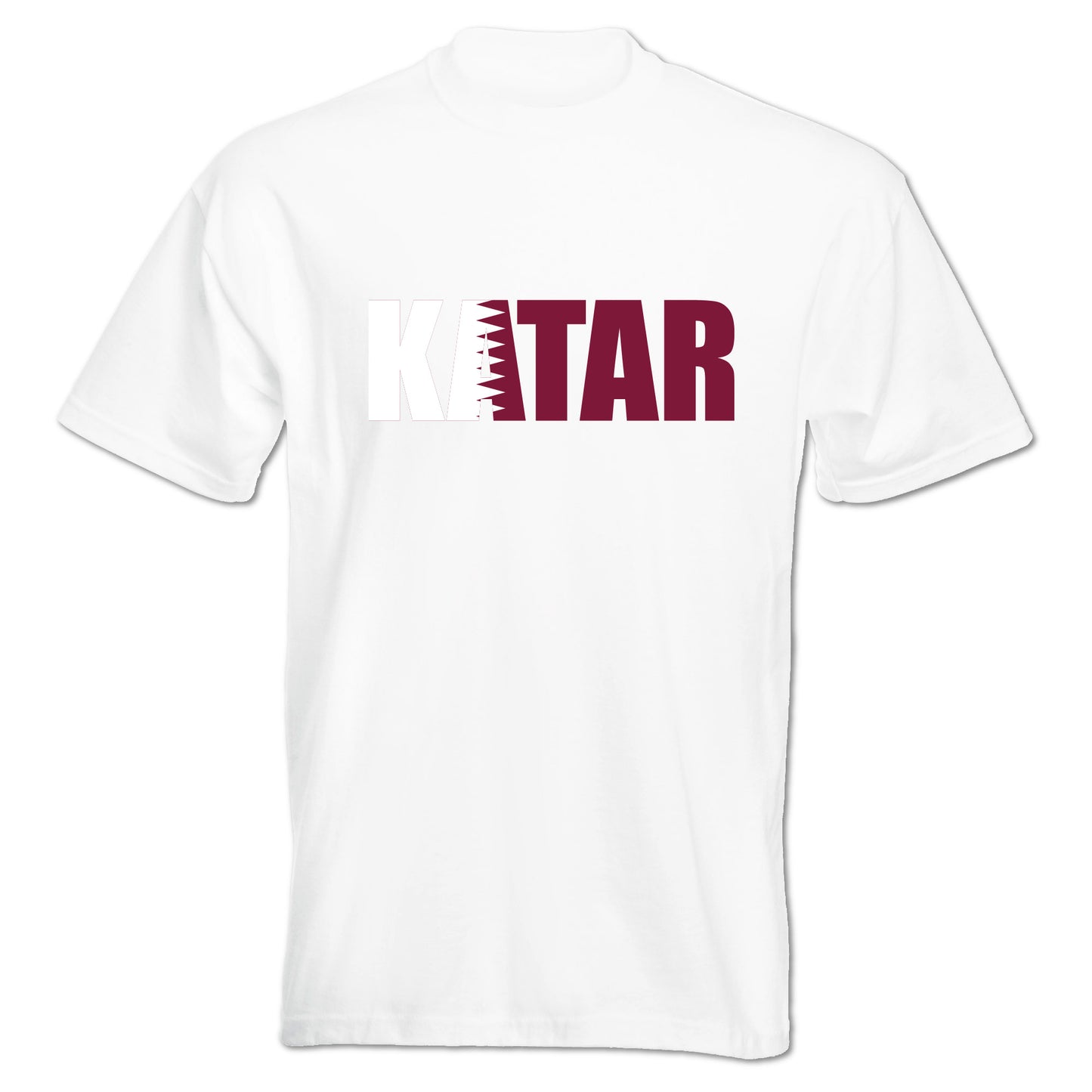 INDIGOS UG - T-Shirt Herren - Katar - Schriftzug - Fussball