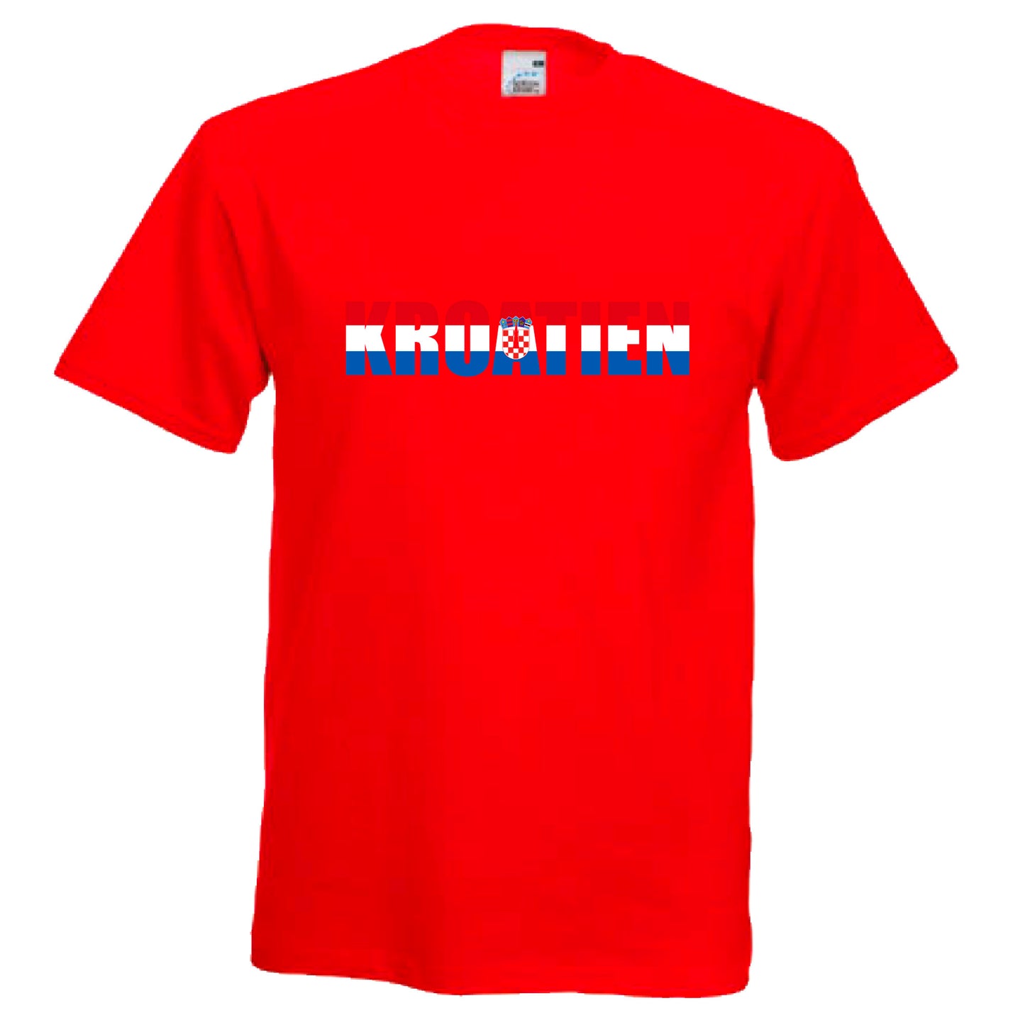 INDIGOS UG - T-Shirt Herren - Kroatien - Schriftzug - Fussball