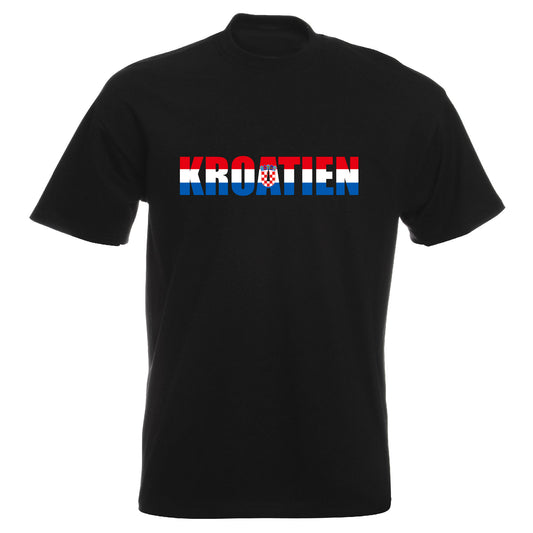 INDIGOS UG - T-Shirt Herren - Kroatien - Schriftzug - Fussball