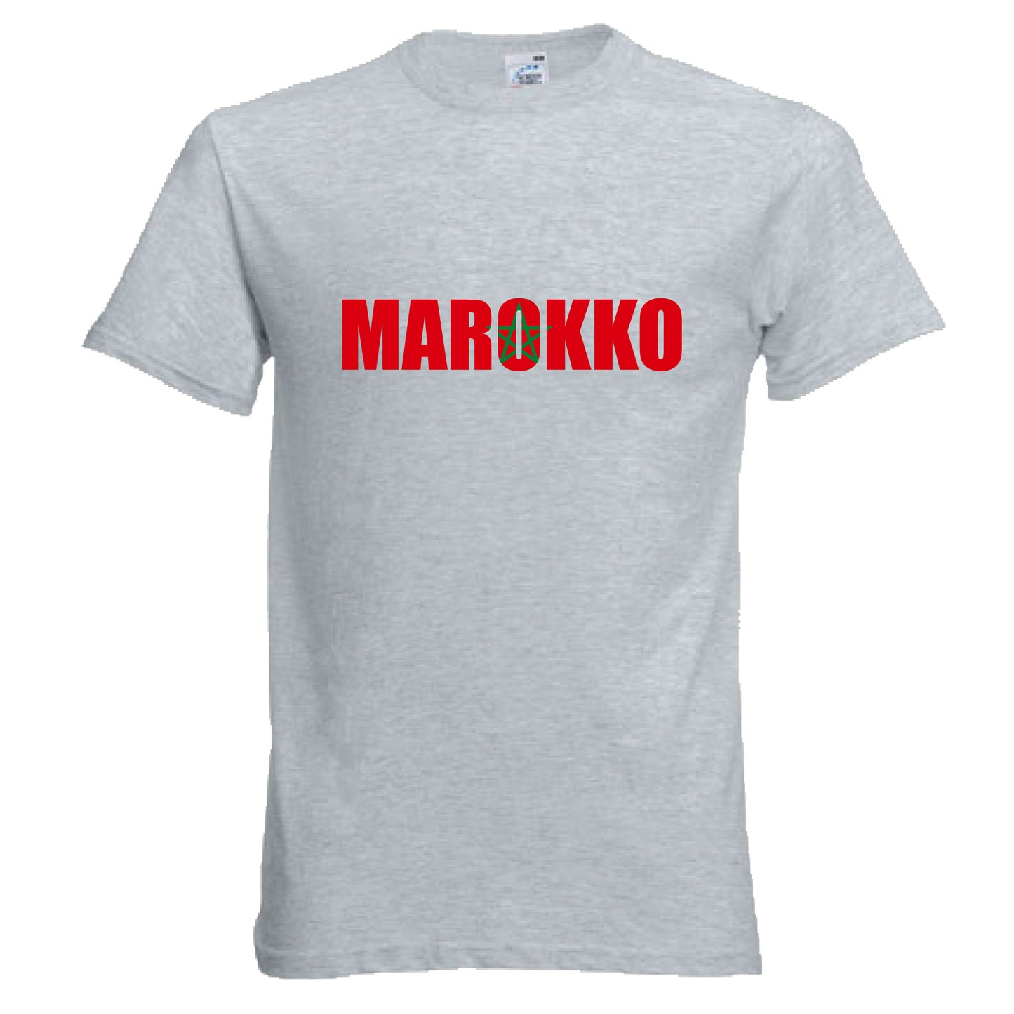 INDIGOS UG - T-Shirt Herren - Marokko - Schriftzug - Fussball