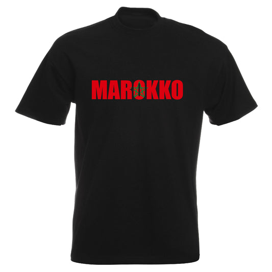 INDIGOS UG - T-Shirt Herren - Marokko - Schriftzug - Fussball