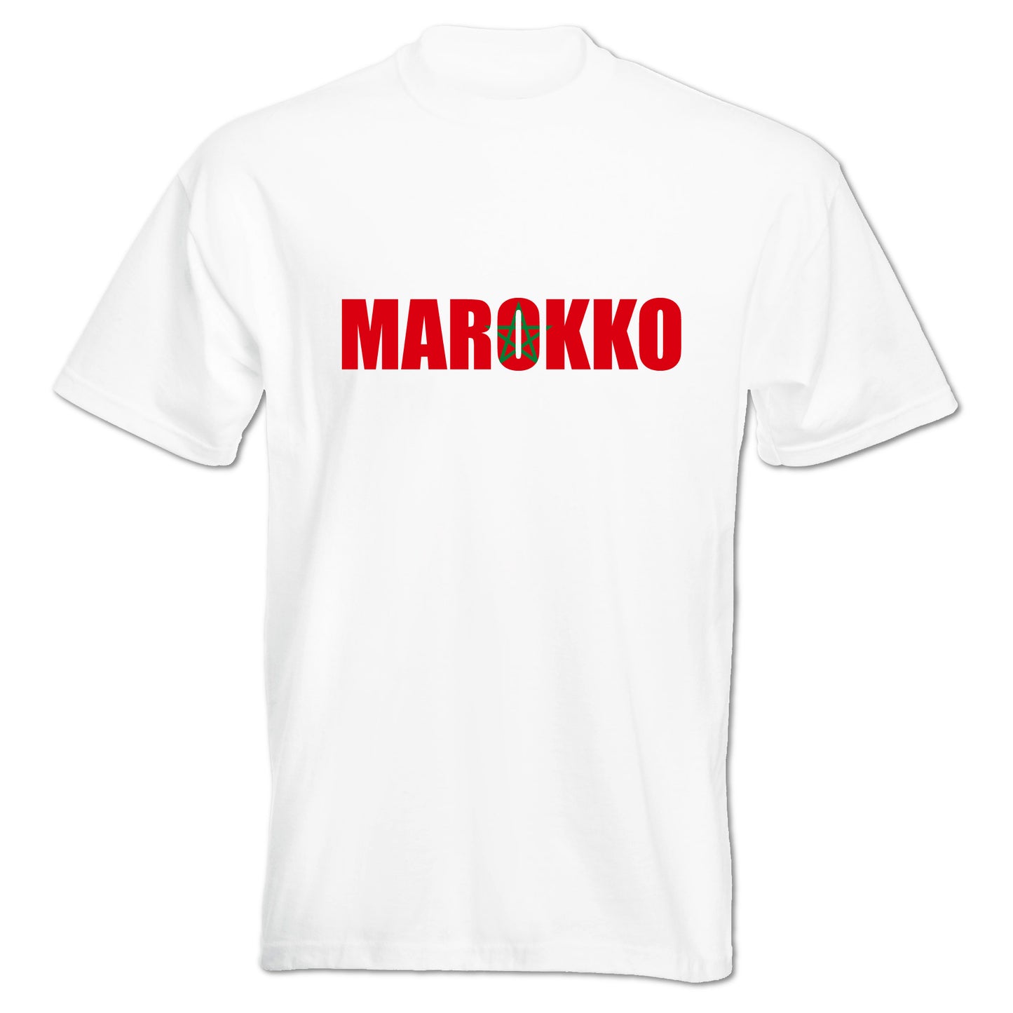 INDIGOS UG - T-Shirt Herren - Marokko - Schriftzug - Fussball